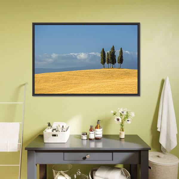 Tuscany Landscape Italy Canvas Wall Art-1 Piece-Floating Frame-24" x 16"-Tiaracle