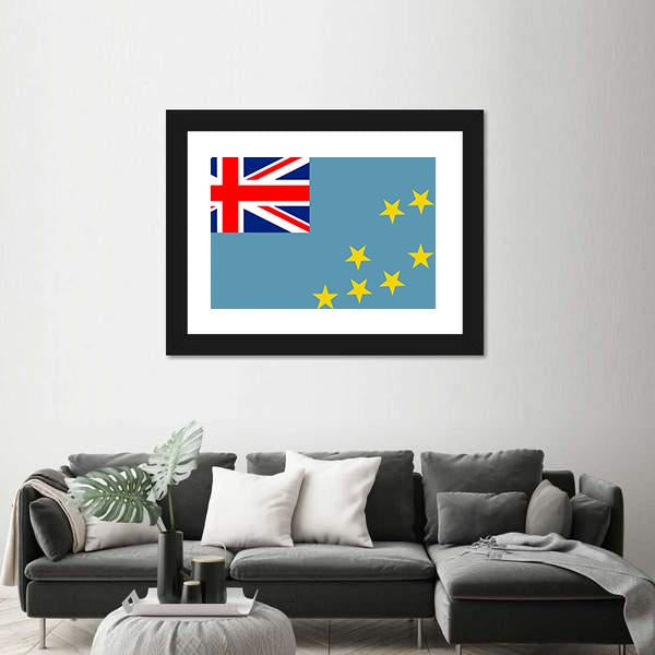 Tuvalu Flag Canvas Wall Art-1 Piece-Framed Print-20" x 16"-Tiaracle
