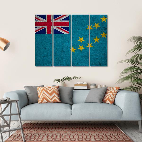 Tuvalu Flag Canvas Wall Art-4 Horizontal-Gallery Wrap-34" x 24"-Tiaracle