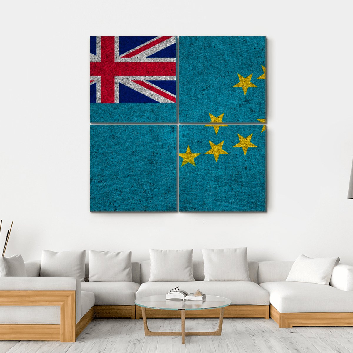 Tuvalu Flag Canvas Wall Art-4 Square-Gallery Wrap-17" x 17"-Tiaracle