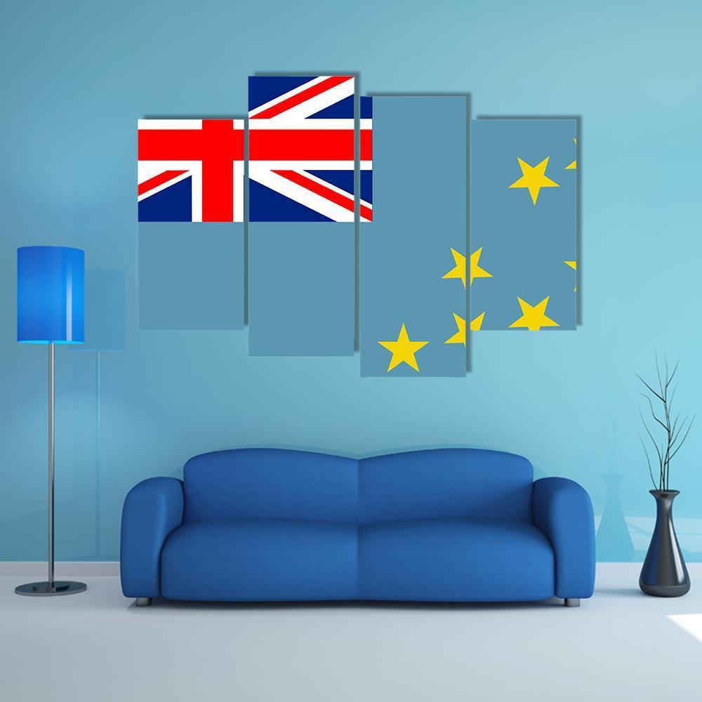 Tuvalu Flag Canvas Wall Art-4 Pop-Gallery Wrap-50" x 32"-Tiaracle