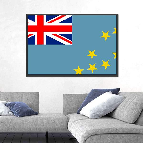 Tuvalu Flag Panoramic Canvas Wall Art-1 Piece-36" x 12"-Tiaracle