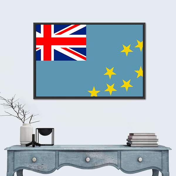 Tuvalu Flag Panoramic Canvas Wall Art-1 Piece-36" x 12"-Tiaracle