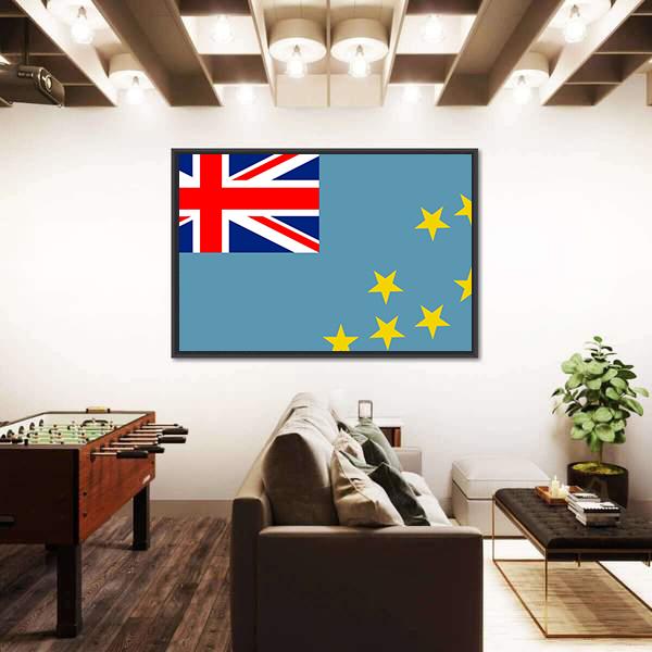 Tuvalu Flag Panoramic Canvas Wall Art-1 Piece-36" x 12"-Tiaracle