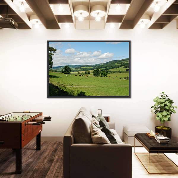 Tweed Valley Near Traquair Canvas Wall Art-3 Horizontal-Gallery Wrap-25" x 16"-Tiaracle