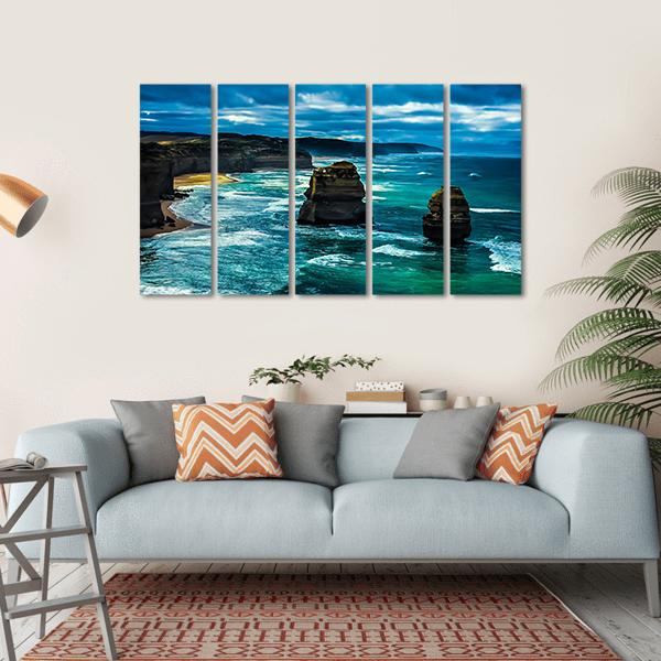 Twelve Apostles Great Ocean Road Canvas Wall Art-5 Horizontal-Gallery Wrap-22" x 12"-Tiaracle