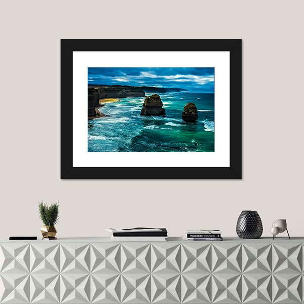 Twelve Apostles Great Ocean Road Canvas Wall Art-3 Horizontal-Gallery Wrap-25" x 16"-Tiaracle