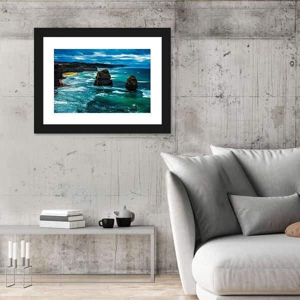 Twelve Apostles Great Ocean Road Canvas Wall Art-5 Horizontal-Gallery Wrap-22" x 12"-Tiaracle
