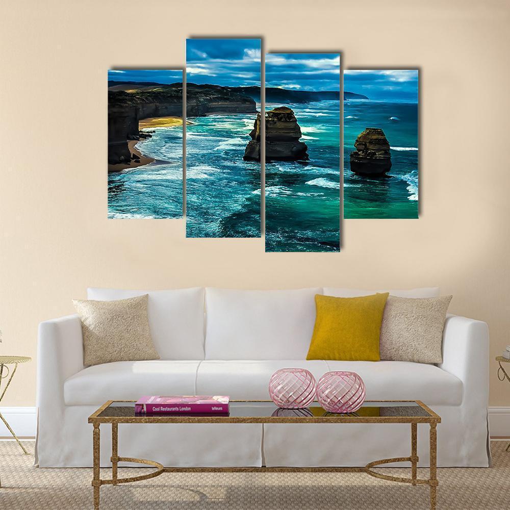 Twelve Apostles Great Ocean Road Canvas Wall Art-4 Pop-Gallery Wrap-50" x 32"-Tiaracle