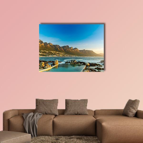 Twelve Apostles In South Africa At Sunset Canvas Wall Art-4 Horizontal-Gallery Wrap-34" x 24"-Tiaracle