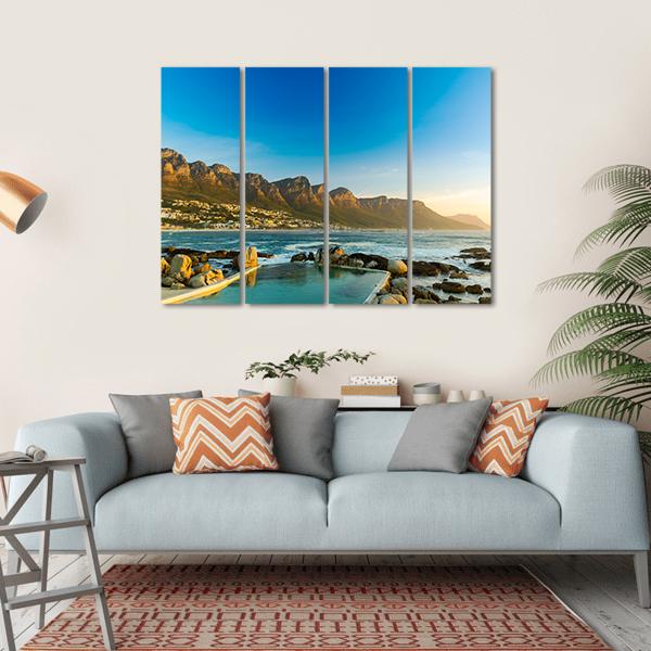 Twelve Apostles In South Africa At Sunset Canvas Wall Art-4 Horizontal-Gallery Wrap-34" x 24"-Tiaracle