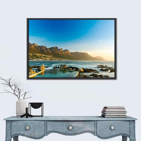 Twelve Apostles In South Africa At Sunset Canvas Wall Art-5 Horizontal-Gallery Wrap-22" x 12"-Tiaracle