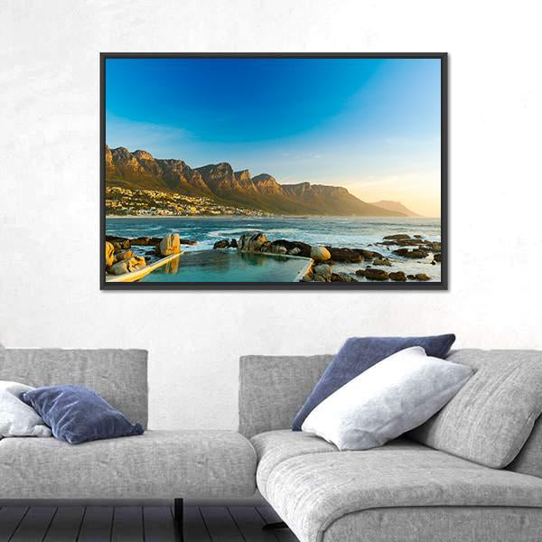 Twelve Apostles In South Africa At Sunset Canvas Wall Art-1 Piece-Floating Frame-24" x 16"-Tiaracle