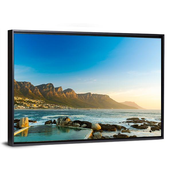Twelve Apostles In South Africa At Sunset Canvas Wall Art-5 Horizontal-Gallery Wrap-22" x 12"-Tiaracle