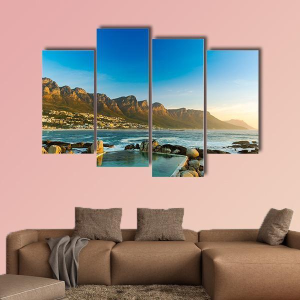 Twelve Apostles In South Africa At Sunset Canvas Wall Art-4 Pop-Gallery Wrap-50" x 32"-Tiaracle