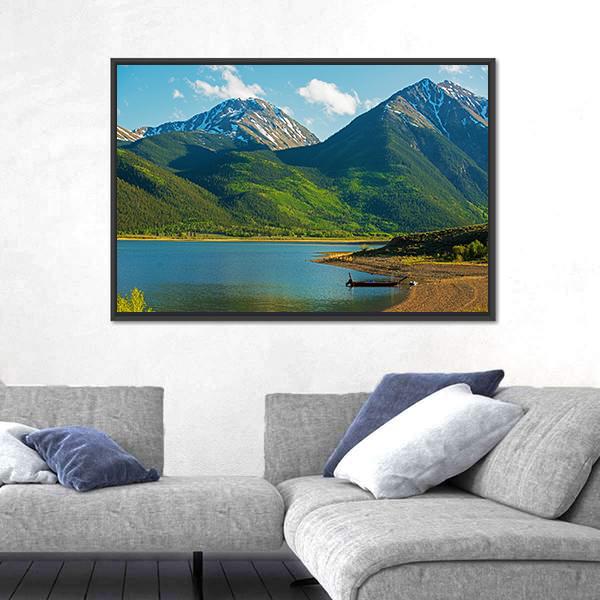 Twin Lakes Canvas Wall Art-1 Piece-Floating Frame-36" x 24"-Tiaracle