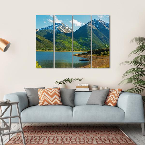 Twin Lakes Canvas Wall Art-4 Horizontal-Gallery Wrap-34" x 24"-Tiaracle