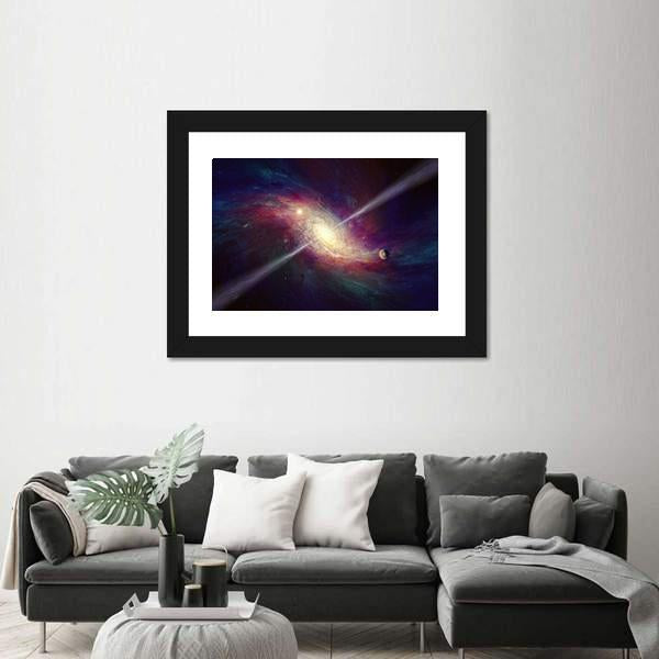 Twisted Galaxy In Space Panoramic Canvas Wall Art-1 Piece-36" x 12"-Tiaracle