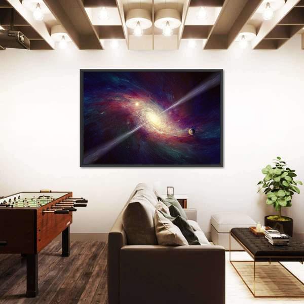 Twisted Galaxy In Space Panoramic Canvas Wall Art-1 Piece-36" x 12"-Tiaracle