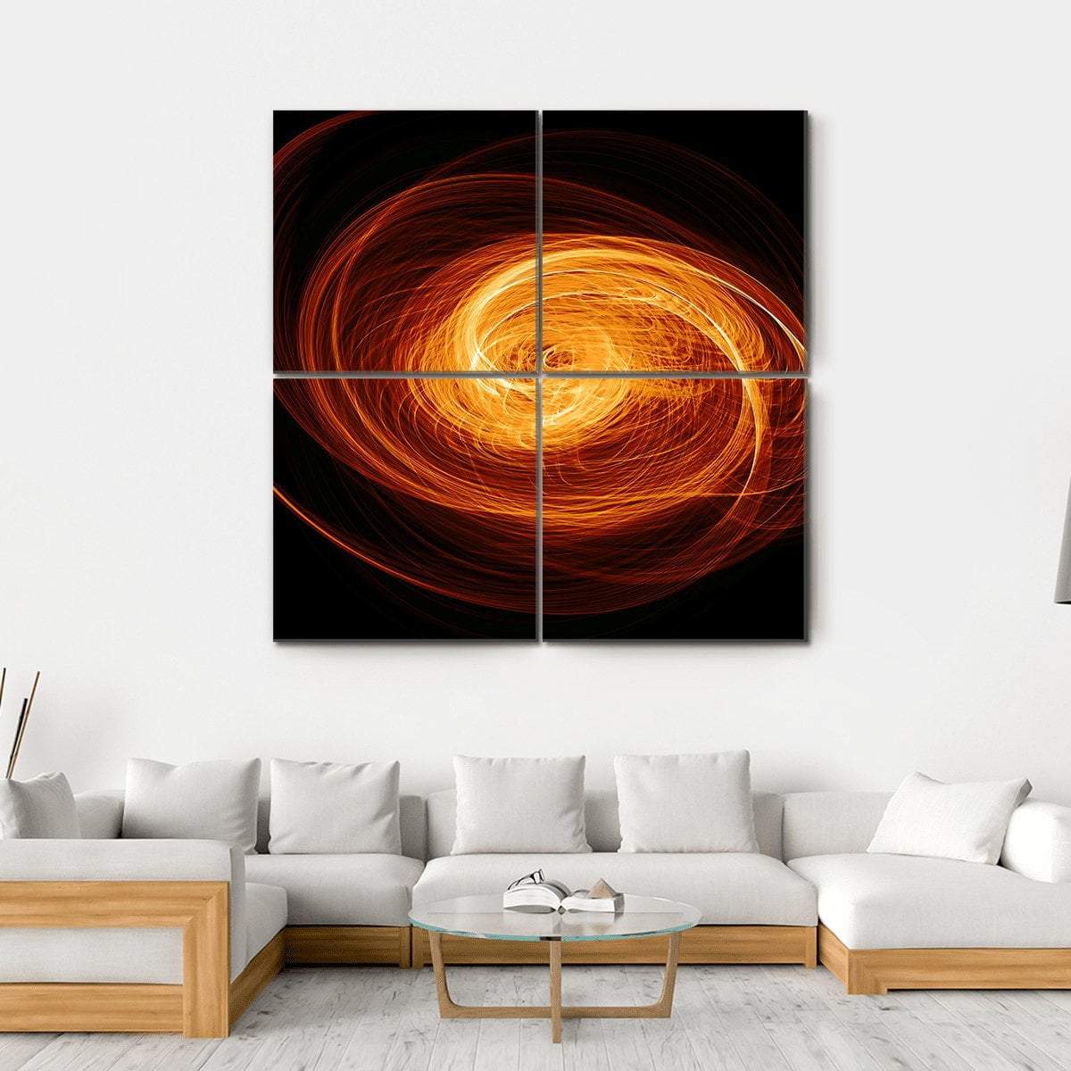 Twisted Quasar Black Hole Canvas Wall Art-4 Square-Gallery Wrap-17" x 17"-Tiaracle