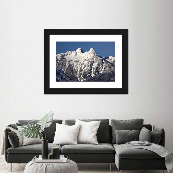 Two Lions Snow Mountains Canvas Wall Art-1 Piece-Framed Print-20" x 16"-Tiaracle