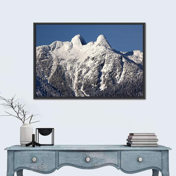 Two Lions Snow Mountains Canvas Wall Art-3 Horizontal-Gallery Wrap-25" x 16"-Tiaracle