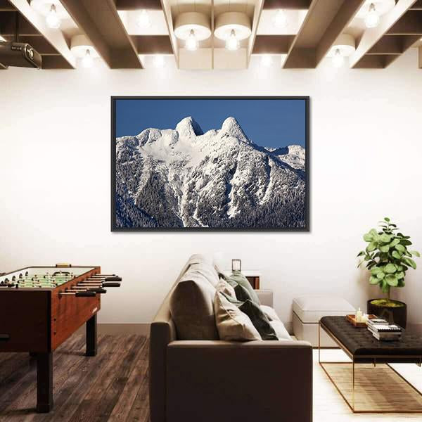 Two Lions Snow Mountains Canvas Wall Art-3 Horizontal-Gallery Wrap-25" x 16"-Tiaracle