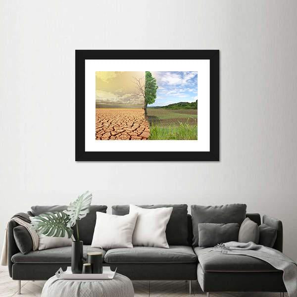 Two Season Concept Canvas Wall Art-1 Piece-Framed Print-20" x 16"-Tiaracle