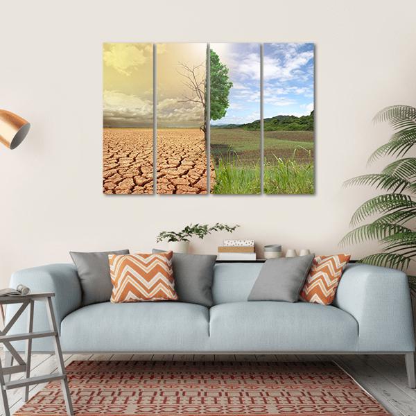 Two Season Concept Canvas Wall Art-4 Horizontal-Gallery Wrap-34" x 24"-Tiaracle