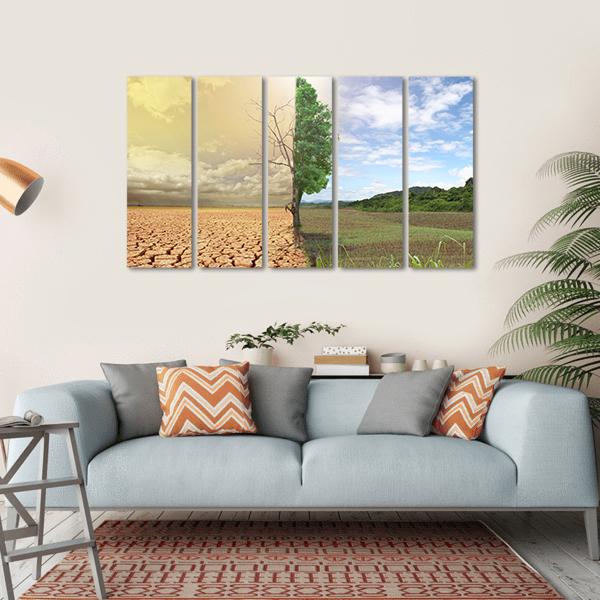 Two Season Concept Canvas Wall Art-5 Horizontal-Gallery Wrap-22" x 12"-Tiaracle