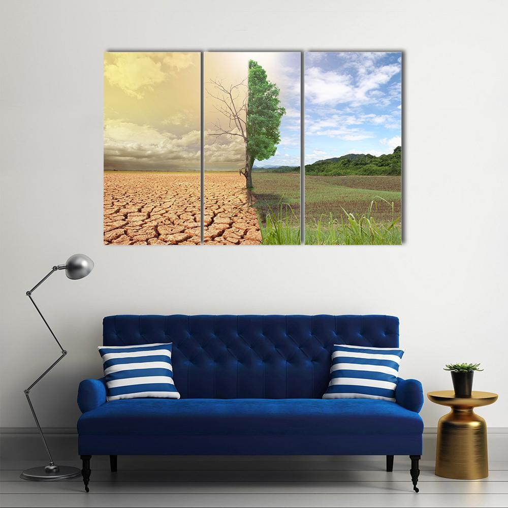 Two Season Concept Canvas Wall Art-3 Horizontal-Gallery Wrap-37" x 24"-Tiaracle