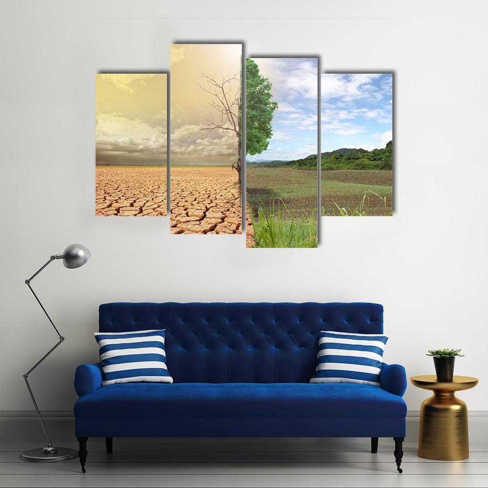 Two Season Concept Canvas Wall Art-4 Pop-Gallery Wrap-50" x 32"-Tiaracle