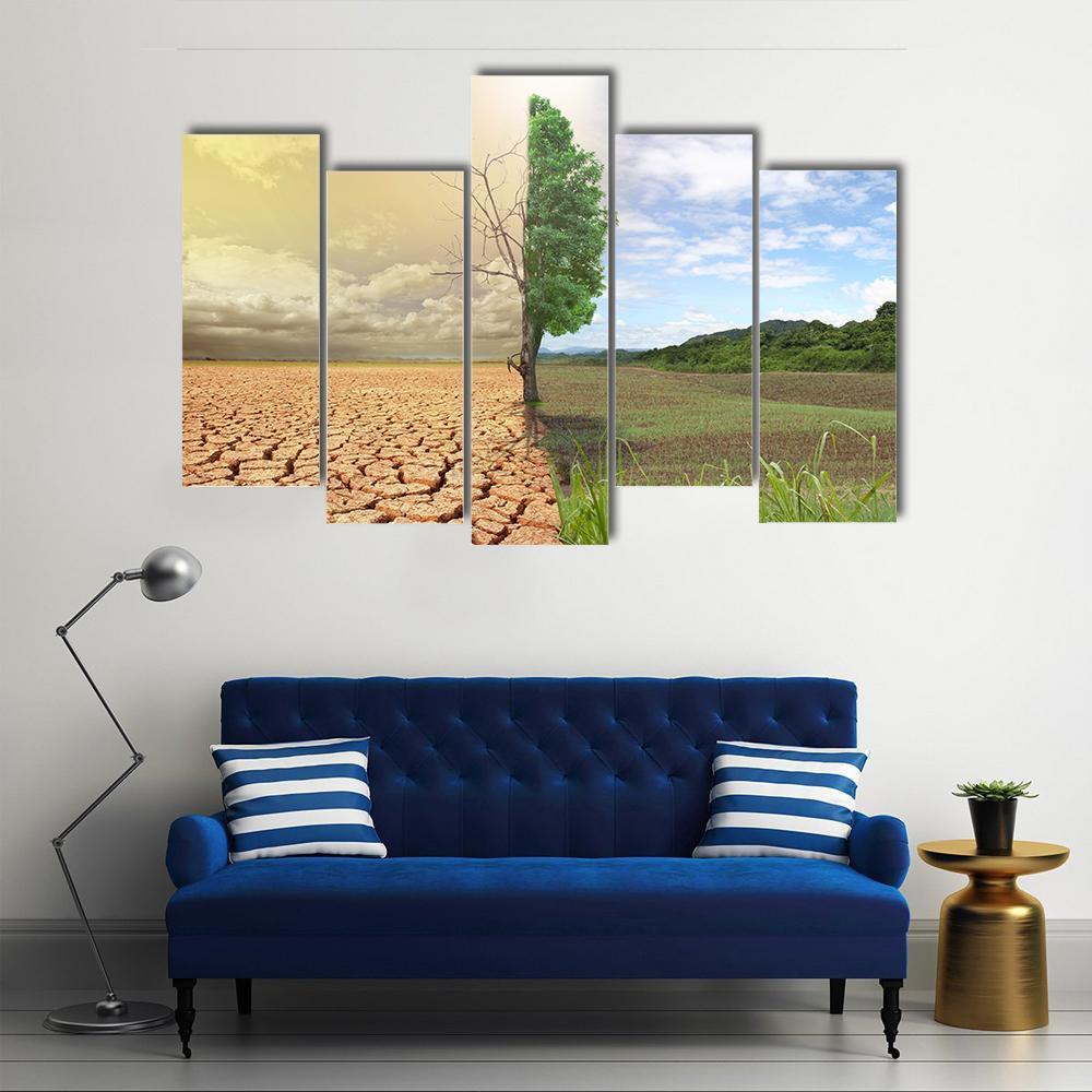 Two Season Concept Canvas Wall Art-5 Pop-Gallery Wrap-47" x 32"-Tiaracle