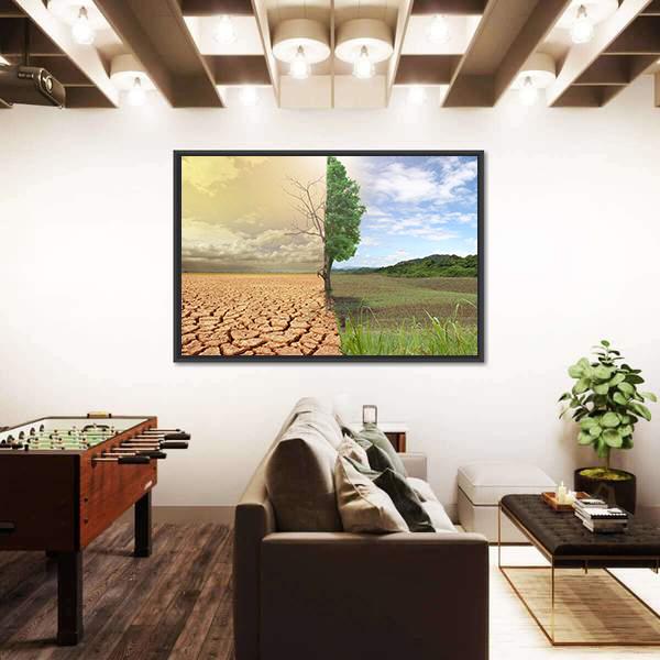 Two Season Concept Vertical Canvas Wall Art-3 Vertical-Gallery Wrap-12" x 25"-Tiaracle