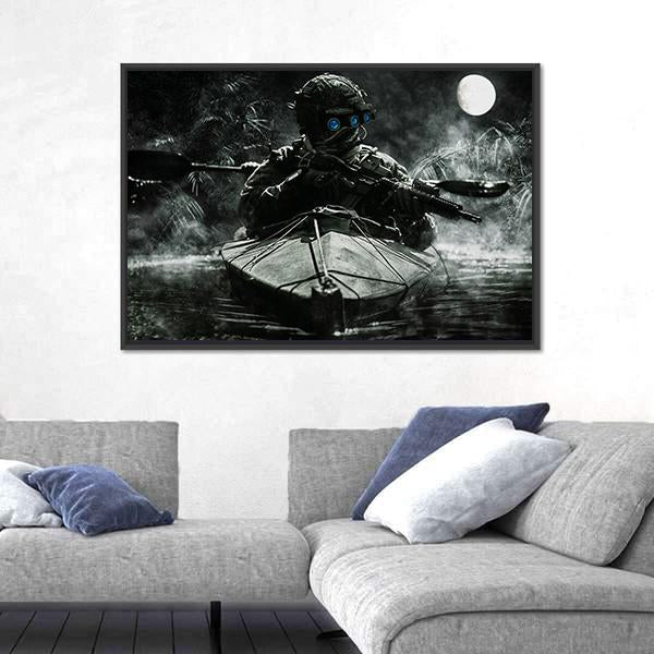 Two Special Forces Operators Canvas Wall Art-1 Piece-Floating Frame-24" x 16"-Tiaracle