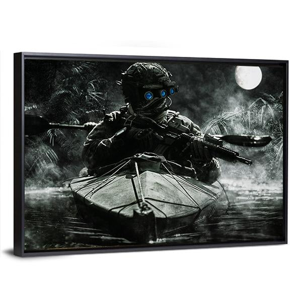 Two Special Forces Operators Canvas Wall Art-5 Horizontal-Gallery Wrap-22" x 12"-Tiaracle