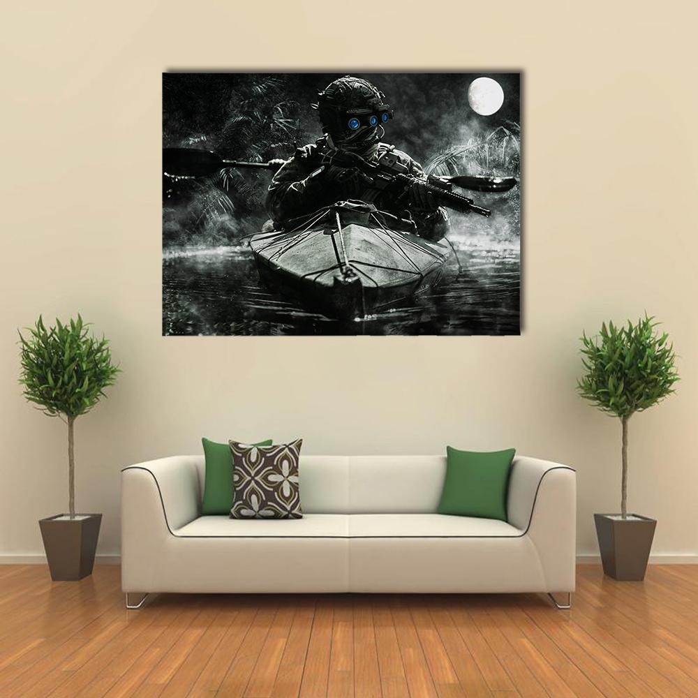 Two Special Forces Operators Canvas Wall Art-1 Piece-Gallery Wrap-48" x 32"-Tiaracle