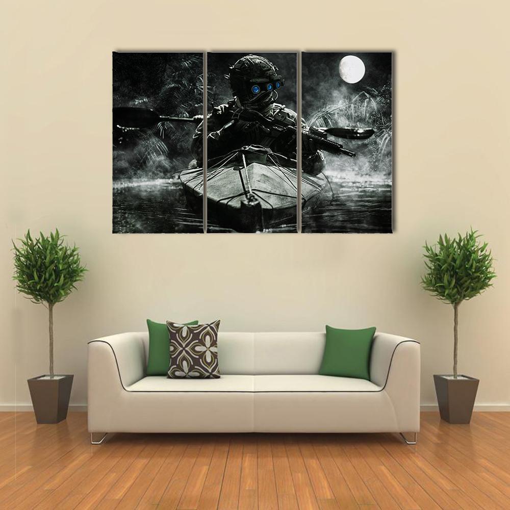 Two Special Forces Operators Canvas Wall Art-4 Pop-Gallery Wrap-50" x 32"-Tiaracle