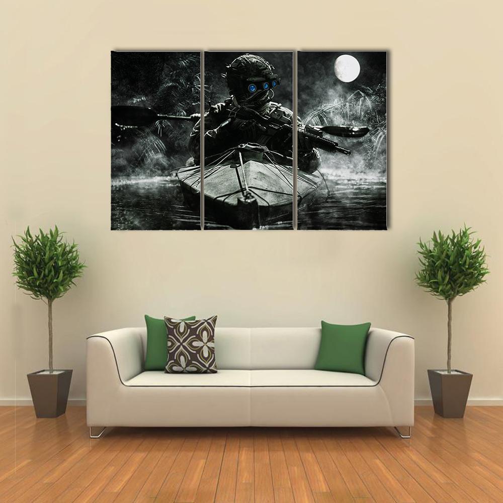 Two Special Forces Operators Canvas Wall Art-4 Pop-Gallery Wrap-50" x 32"-Tiaracle
