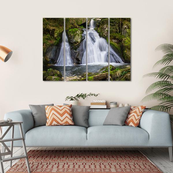 Two Terraces Of Triberg Waterfalls Canvas Wall Art-4 Horizontal-Gallery Wrap-34" x 24"-Tiaracle
