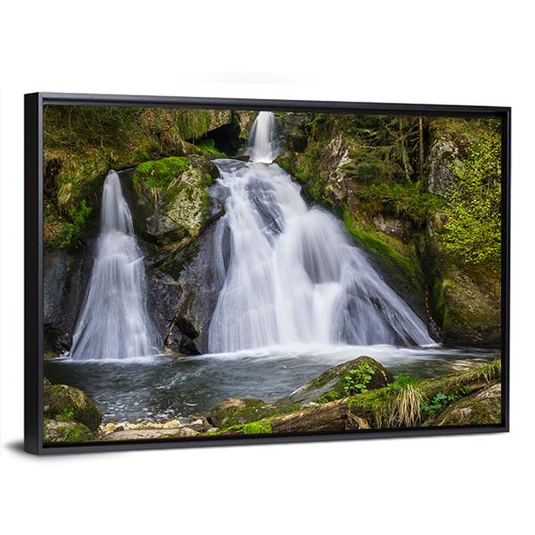Two Terraces Of Triberg Waterfalls Canvas Wall Art-3 Horizontal-Gallery Wrap-25" x 16"-Tiaracle