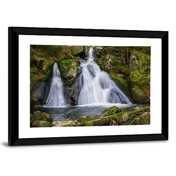 Two Terraces Of Triberg Waterfalls Canvas Wall Art-3 Horizontal-Gallery Wrap-25" x 16"-Tiaracle