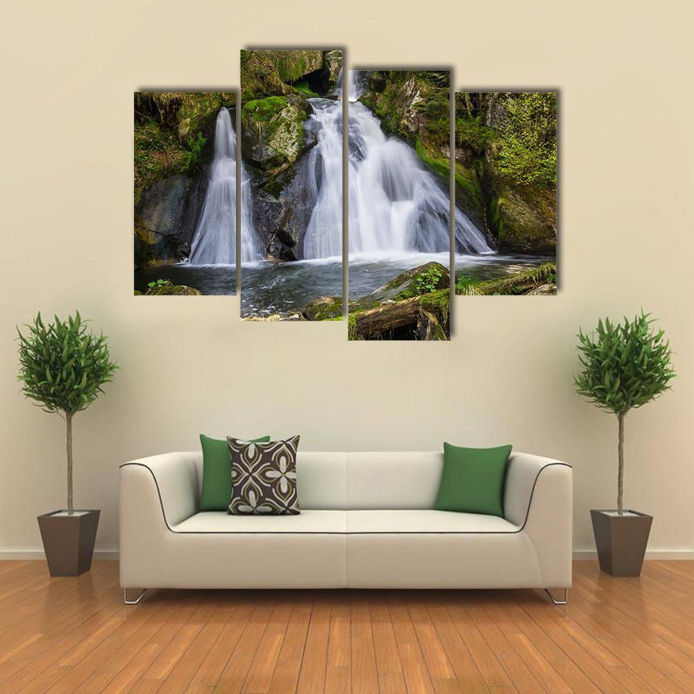 Two Terraces Of Triberg Waterfalls Canvas Wall Art-4 Pop-Gallery Wrap-50" x 32"-Tiaracle