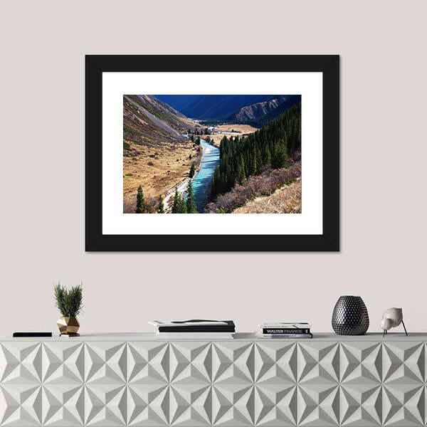 Tyan Shan Mountains Panoramic Canvas Wall Art-1 Piece-36" x 12"-Tiaracle