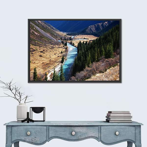 Tyan Shan Mountains Vertical Canvas Wall Art-3 Vertical-Gallery Wrap-12" x 25"-Tiaracle