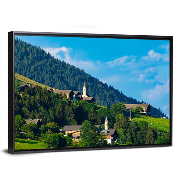Typical Alpine Villages In Tyrol Alps Canvas Wall Art-3 Horizontal-Gallery Wrap-25" x 16"-Tiaracle