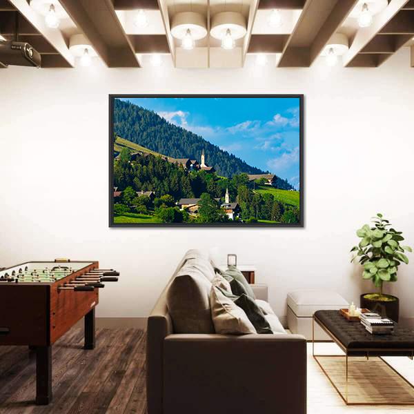 Typical Alpine Villages In Tyrol Alps Canvas Wall Art-3 Horizontal-Gallery Wrap-25" x 16"-Tiaracle