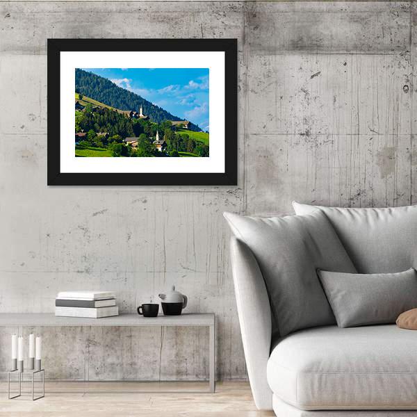 Typical Alpine Villages In Tyrol Alps Canvas Wall Art-3 Horizontal-Gallery Wrap-25" x 16"-Tiaracle