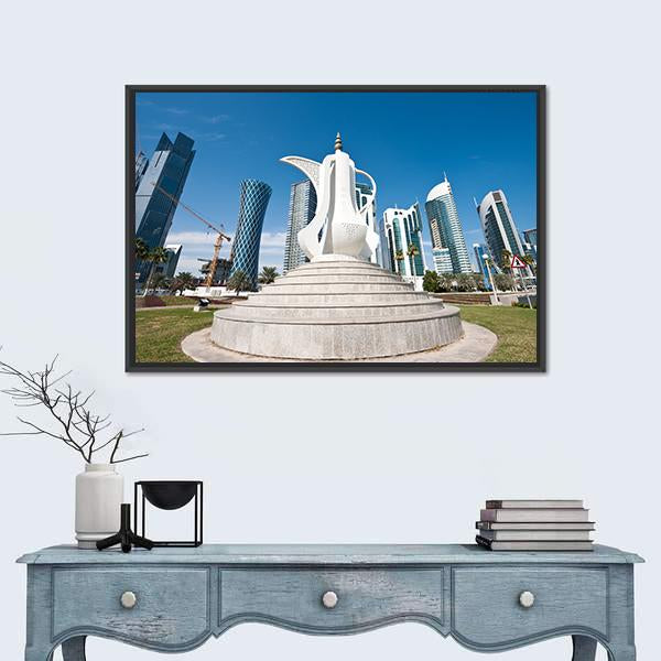 Typical Arabic Traditional Coffee Pot Canvas Wall Art-3 Horizontal-Gallery Wrap-25" x 16"-Tiaracle