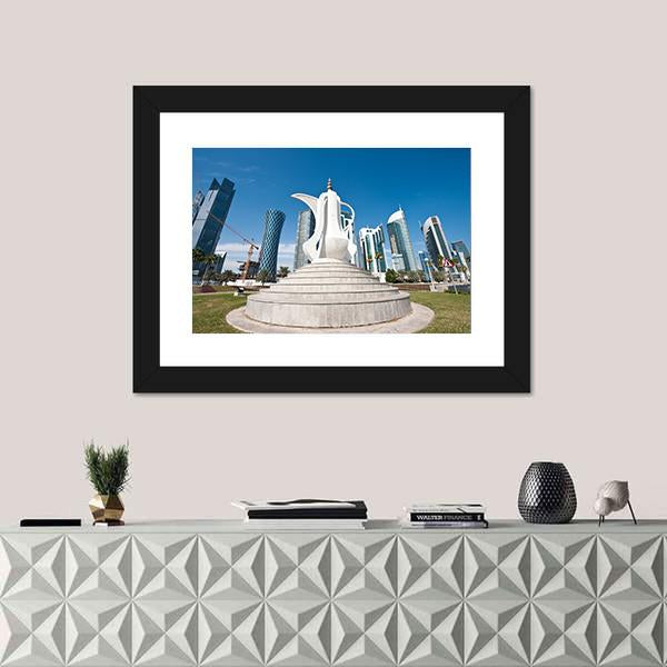 Typical Arabic Traditional Coffee Pot Canvas Wall Art-3 Horizontal-Gallery Wrap-25" x 16"-Tiaracle